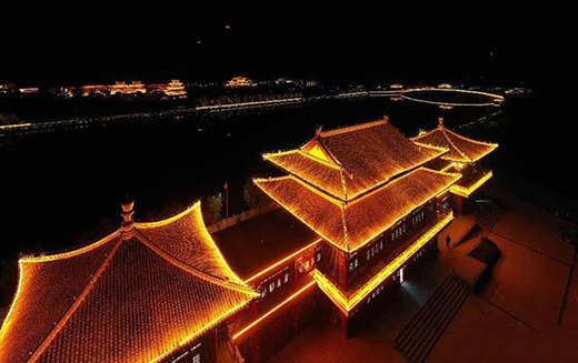 亮化工程讓崇信的夜晚更迷人