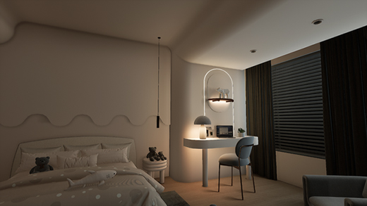 臥室裝好無主燈，溫馨舒適倍加分!